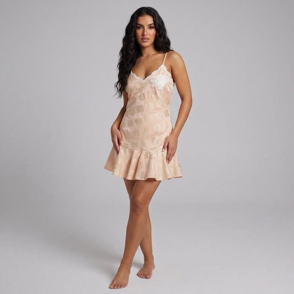 Victoria’s Secret Babydoll Slip Dress Vintage Floral Pink Medium